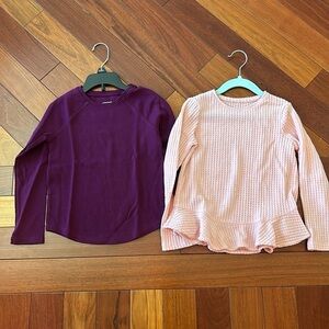 Set of girls long sleeve shirts size 6.